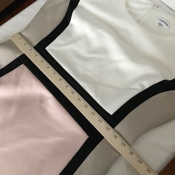 CALVIN KLEIN Colorblock Scuba Bodycon Dress Pink Cream NWT Women’s Plus Size 14 - Picture 14 of 16